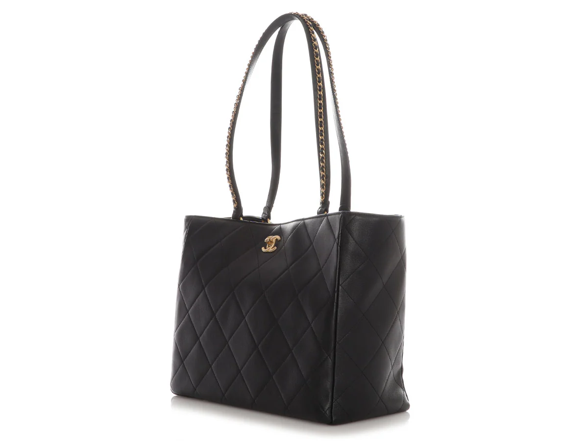 Chanel Large Black Quilted Calfskin Book Pocket Tote - Image 3