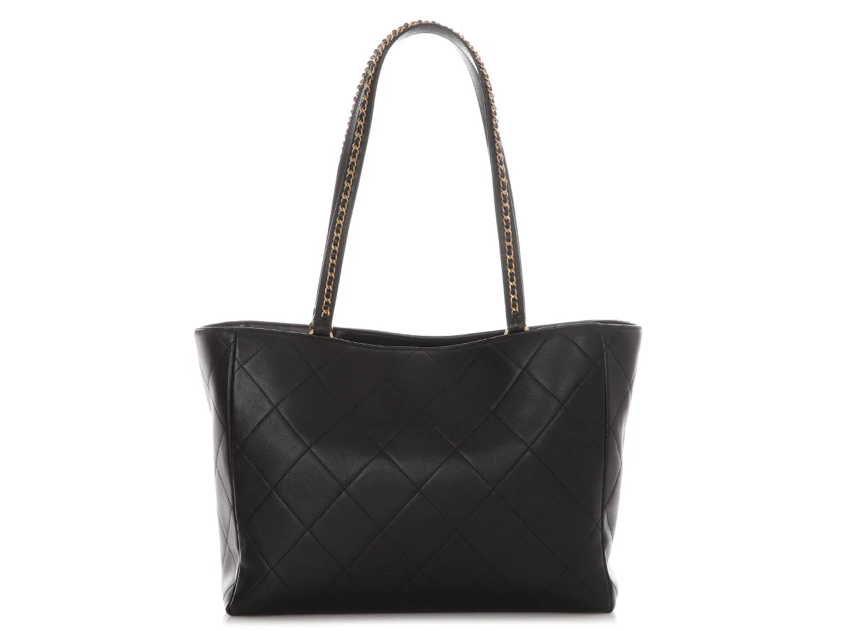 Chanel Large Black Quilted Calfskin Book Pocket Tote - Image 4