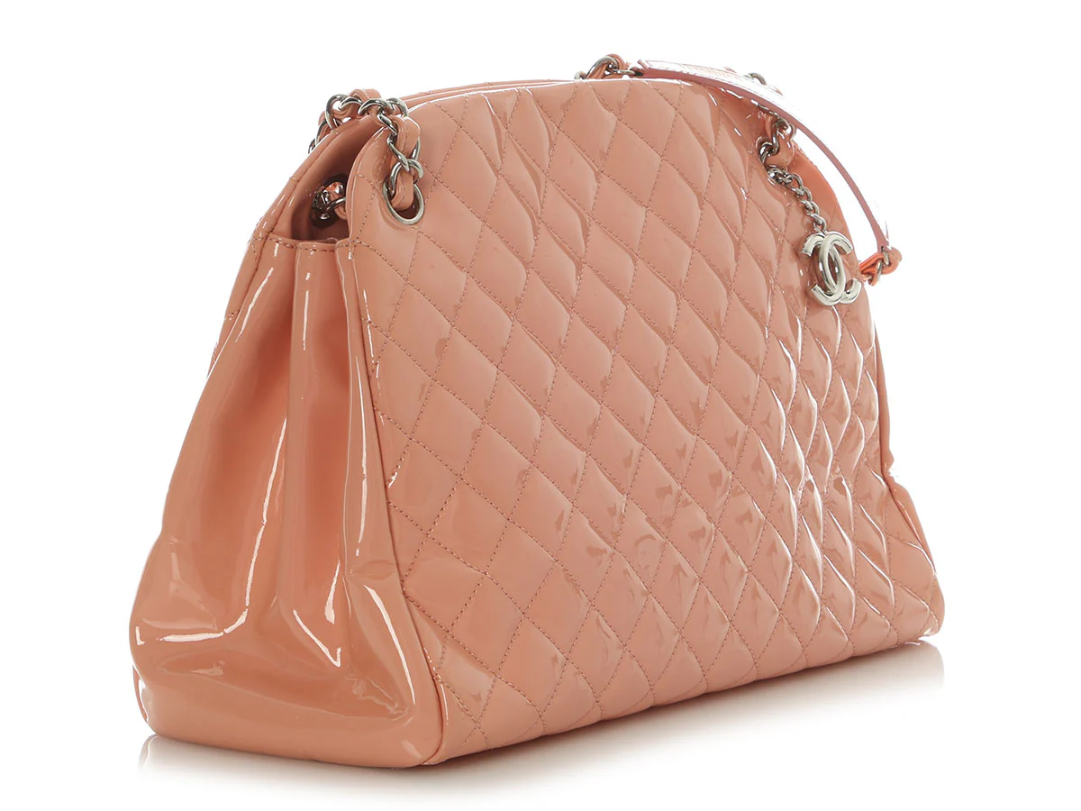 Chanel Large Pink Quilted Patent Mademoiselle Bowling Bag - Image 6