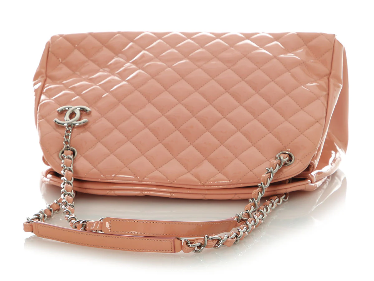 Chanel Large Pink Quilted Patent Mademoiselle Bowling Bag - Image 8