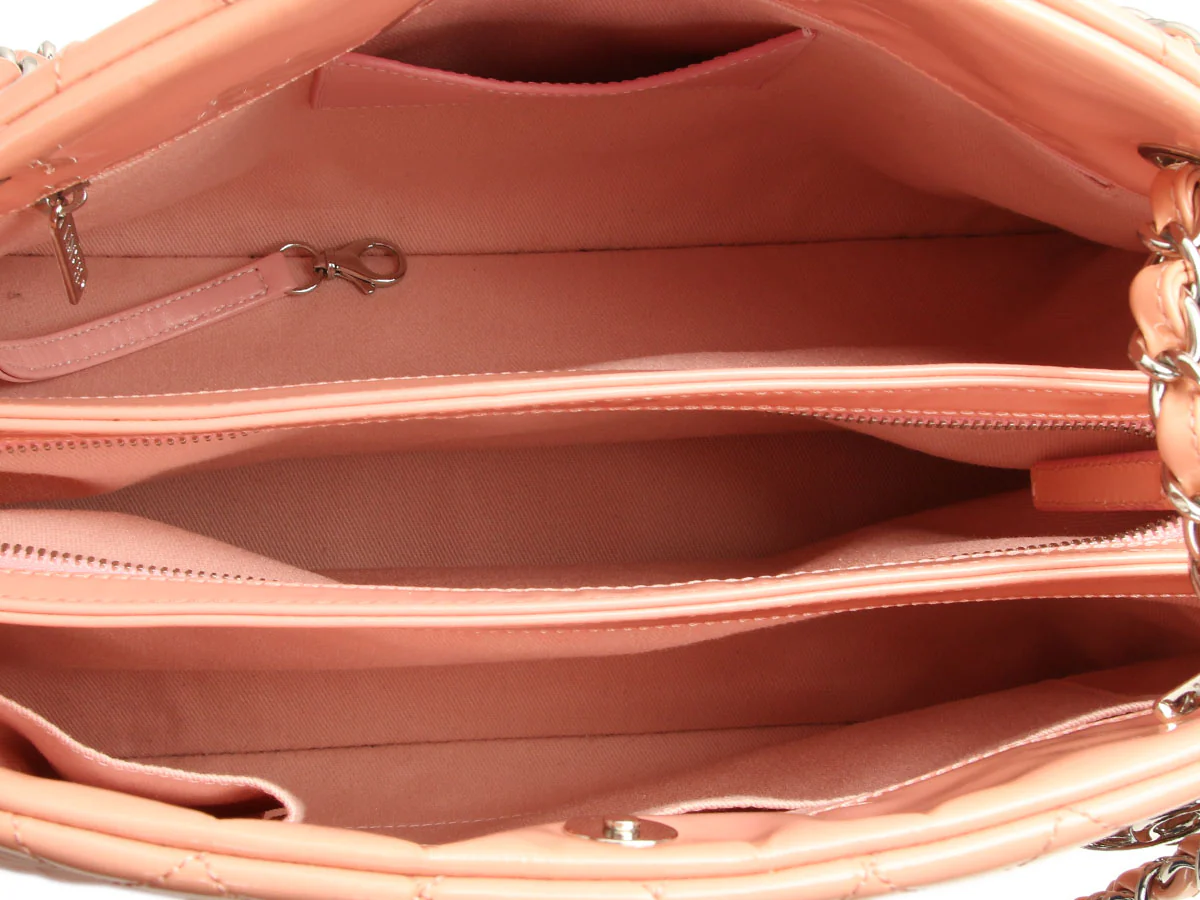 Chanel Large Pink Quilted Patent Mademoiselle Bowling Bag - Image 9