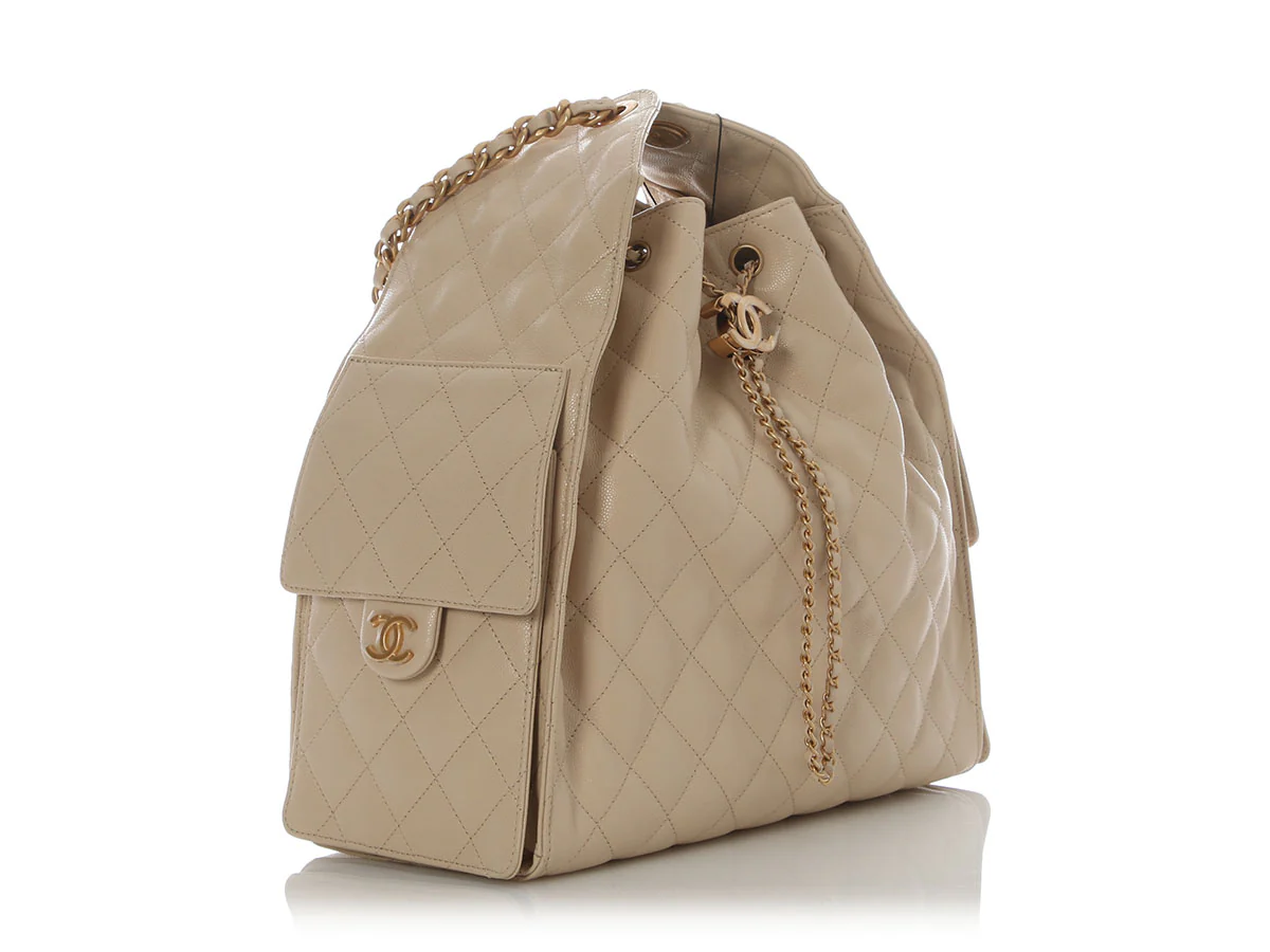 Chanel Medium Beige Caviar 25 Bag - Image 6
