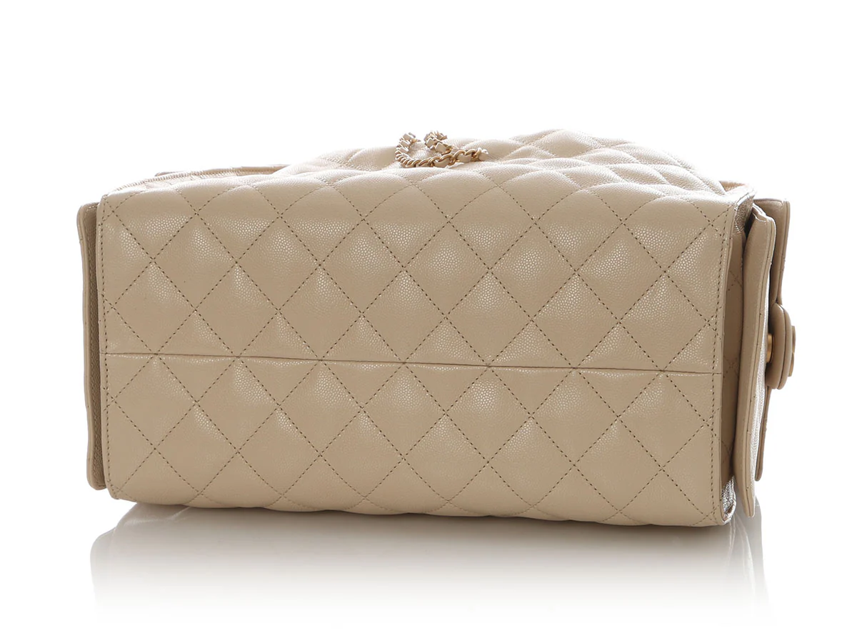 Chanel Medium Beige Caviar 25 Bag - Image 7