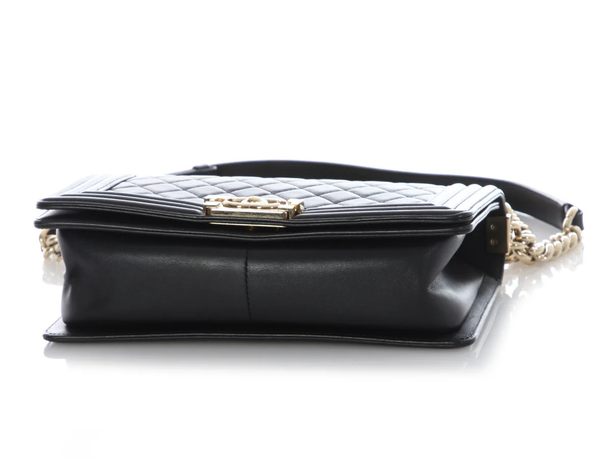 Chanel Medium Black Quilted Lambskin Boy Bag - Image 7
