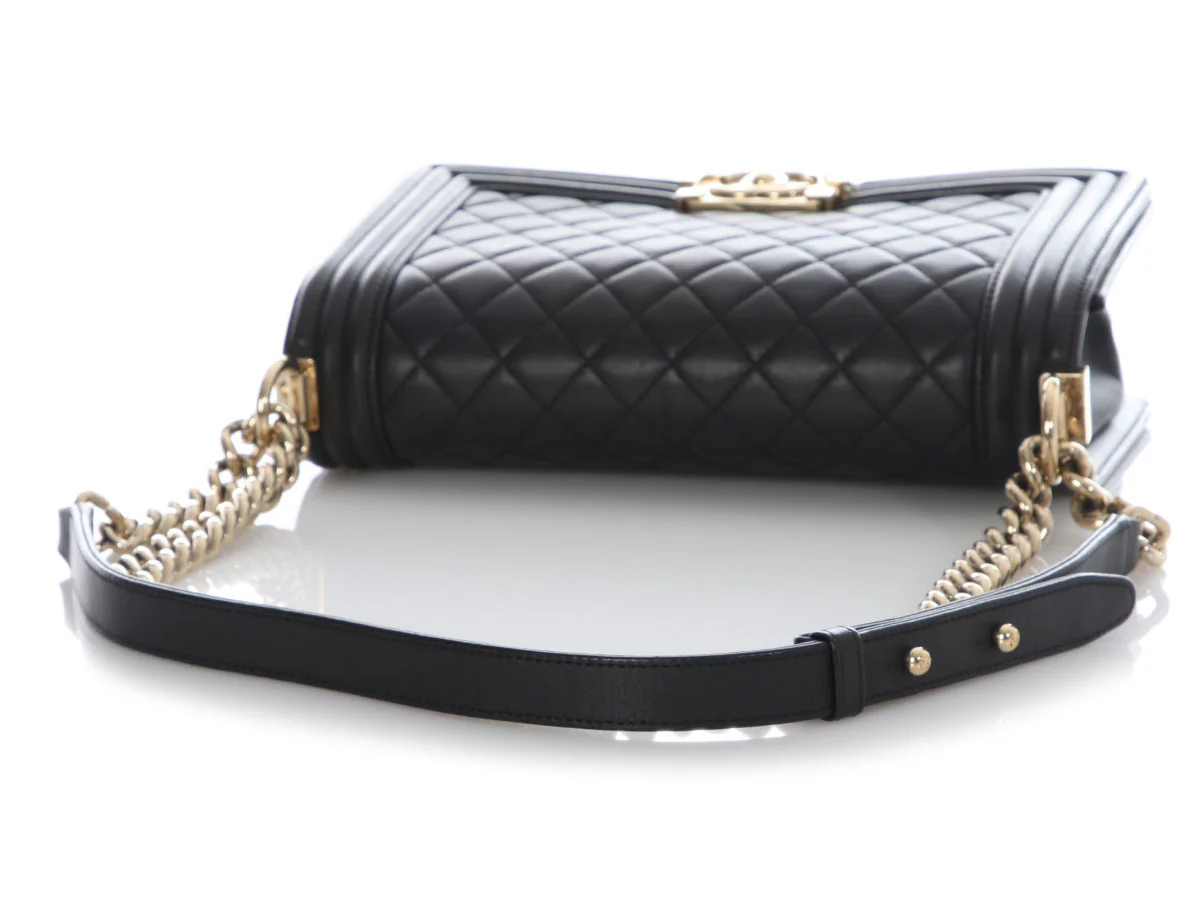 Chanel Medium Black Quilted Lambskin Boy Bag - Image 8