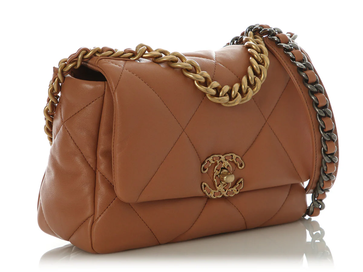 Chanel Medium Brown Quilted Lambskin 19 Flap - Image 6