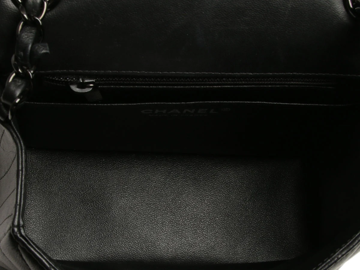 Chanel Mini So Black Chevron-Quilted Lambskin Rectangular Classic - Image 10