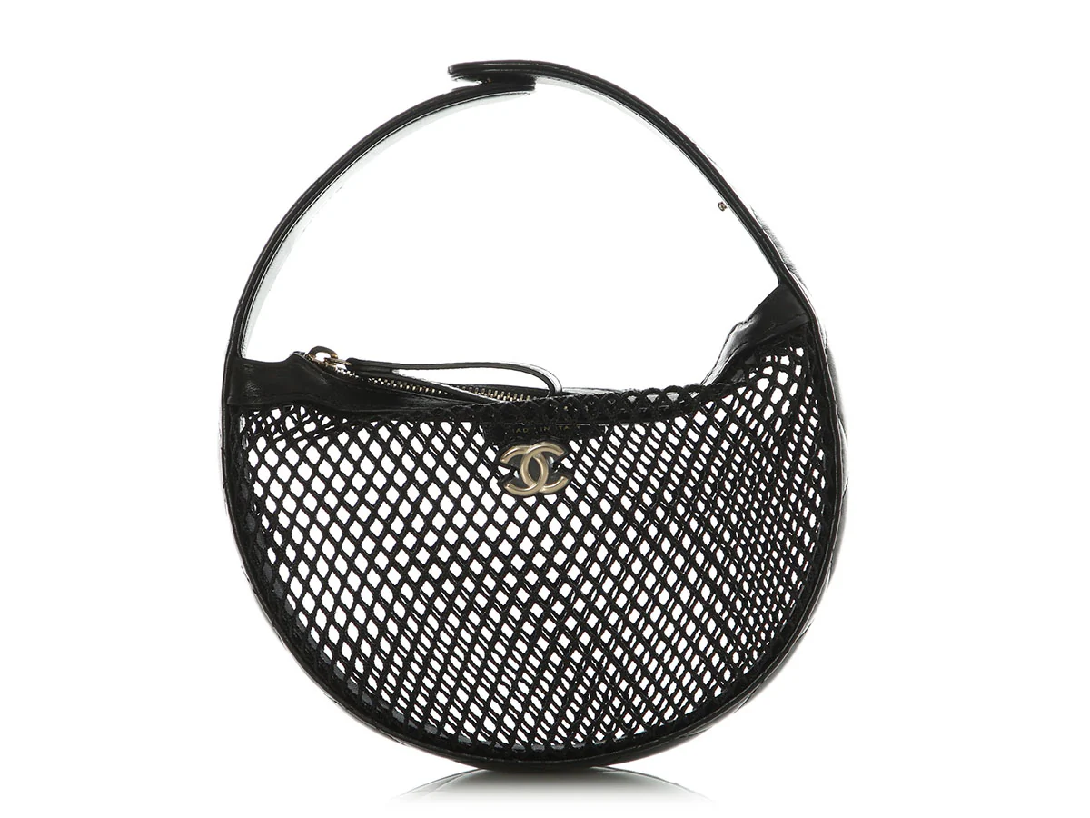 Chanel Mini Black Mesh Pouch