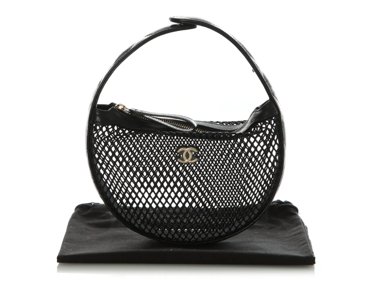 Chanel Mini Black Mesh Pouch - Image 2