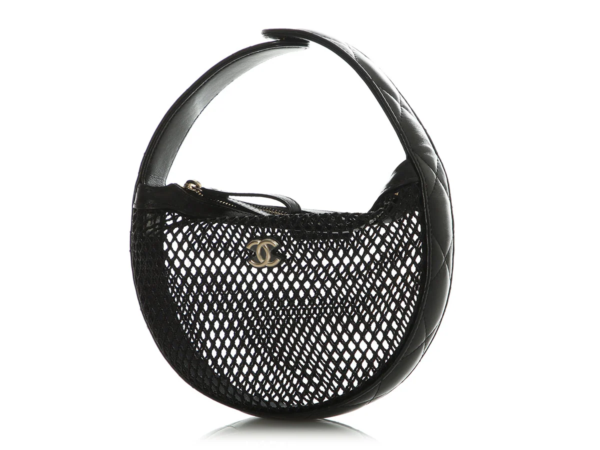Chanel Mini Black Mesh Pouch - Image 3