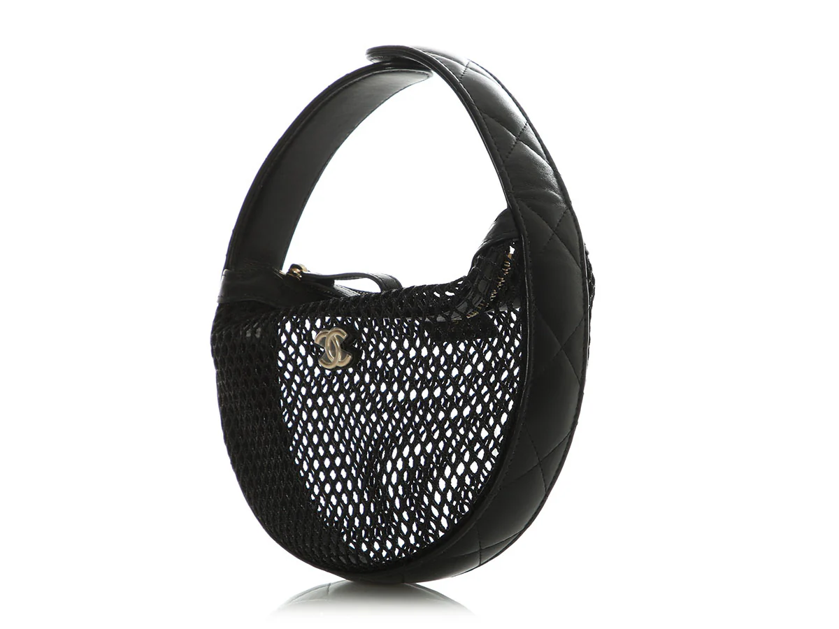 Chanel Mini Black Mesh Pouch - Image 4