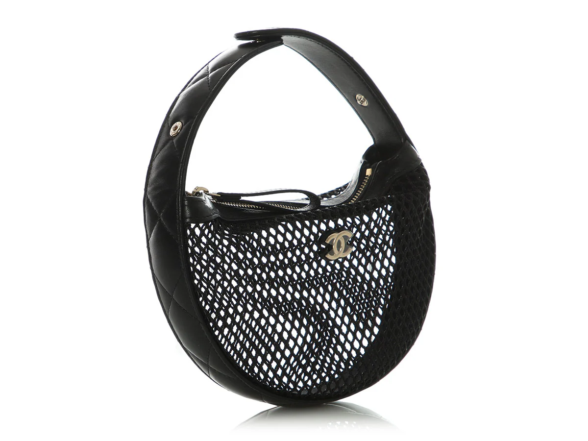 Chanel Mini Black Mesh Pouch - Image 6