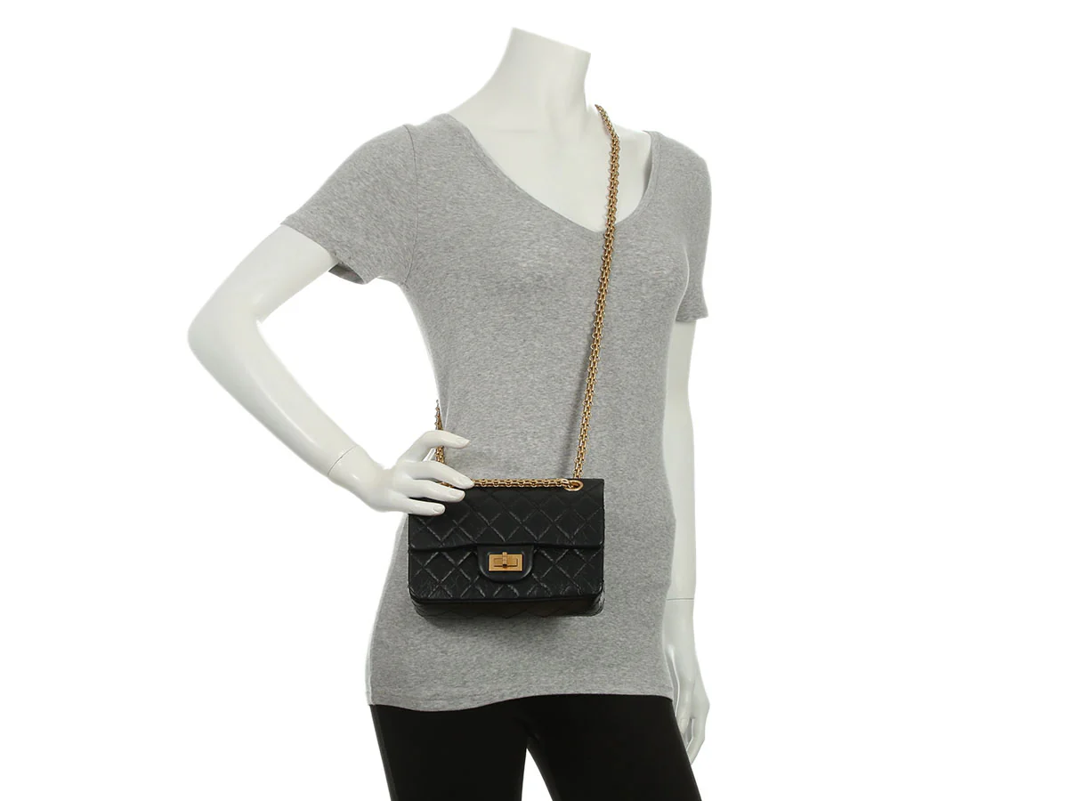Chanel Mini Black Quilted Aged Calfskin Reissue 2.55 - Image 10