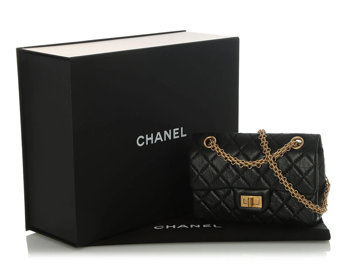 Chanel Mini Black Quilted Aged Calfskin Reissue 2.55 - Image 2