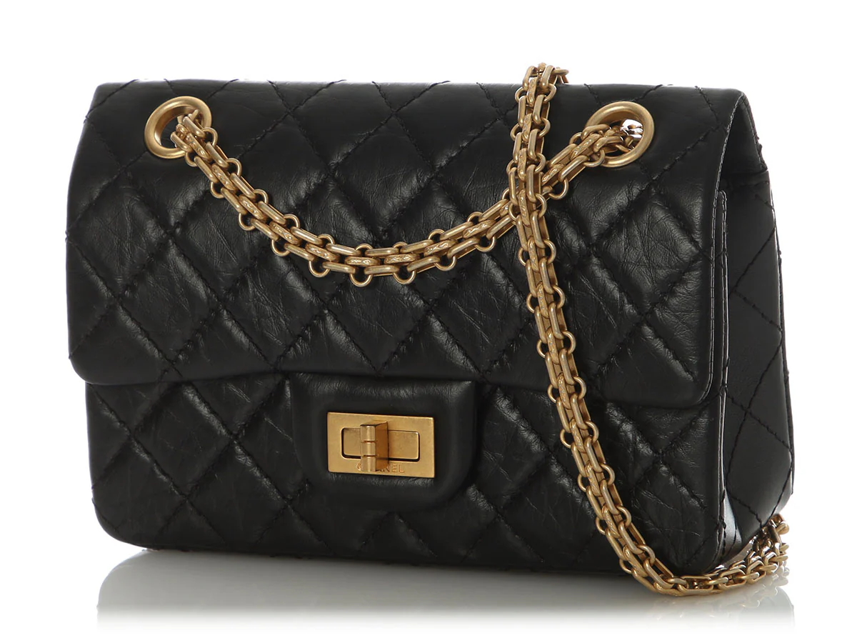 Chanel Mini Black Quilted Aged Calfskin Reissue 2.55 - Image 3