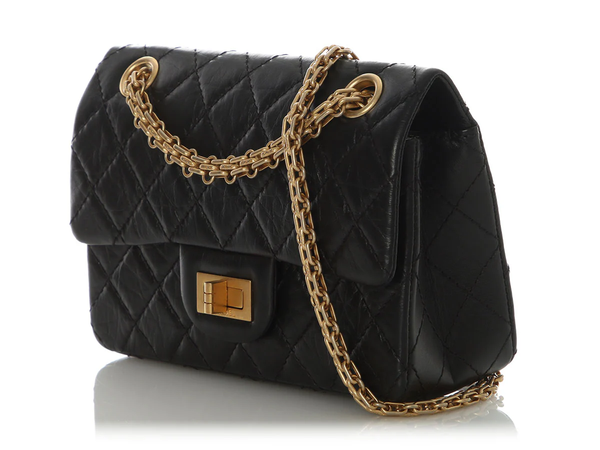 Chanel Mini Black Quilted Aged Calfskin Reissue 2.55 - Image 4