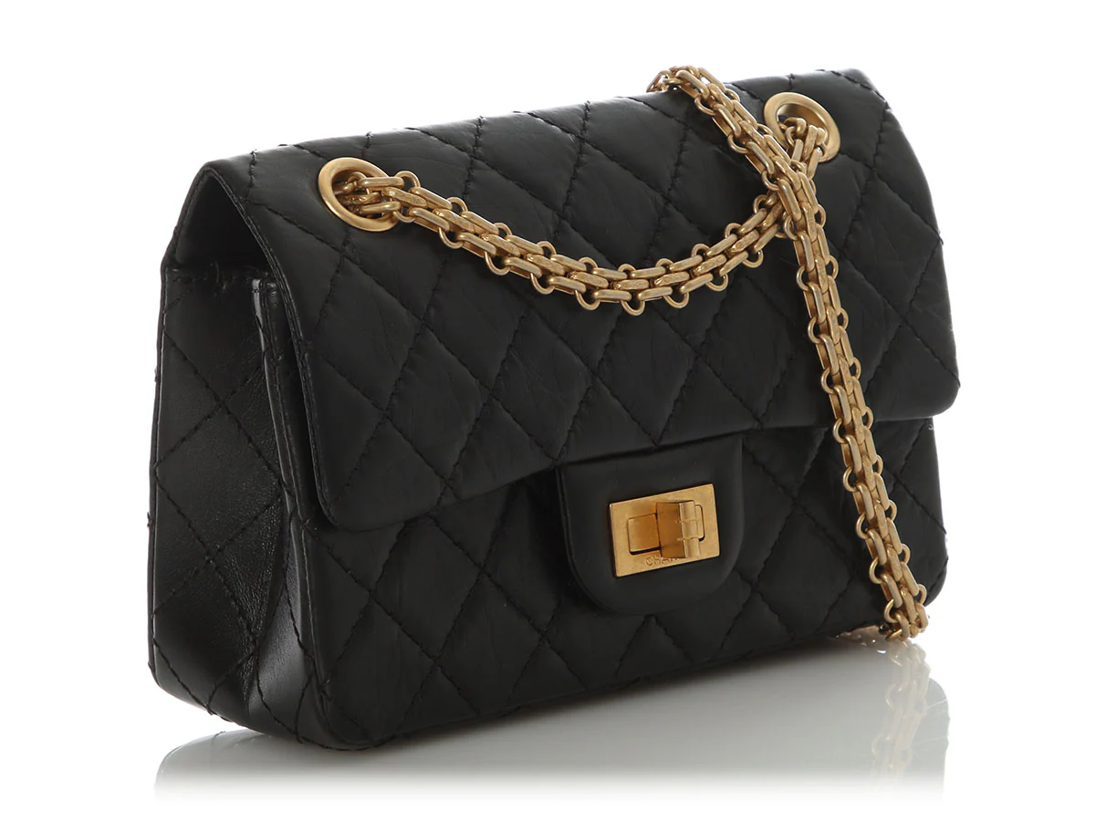 Chanel Mini Black Quilted Aged Calfskin Reissue 2.55 - Image 6