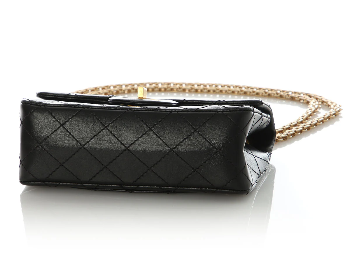 Chanel Mini Black Quilted Aged Calfskin Reissue 2.55 - Image 7