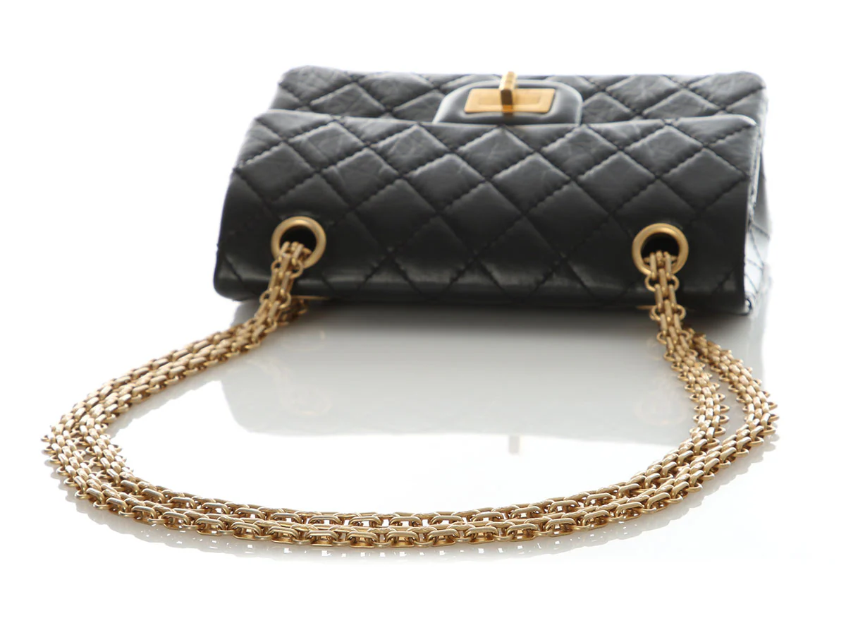 Chanel Mini Black Quilted Aged Calfskin Reissue 2.55 - Image 8