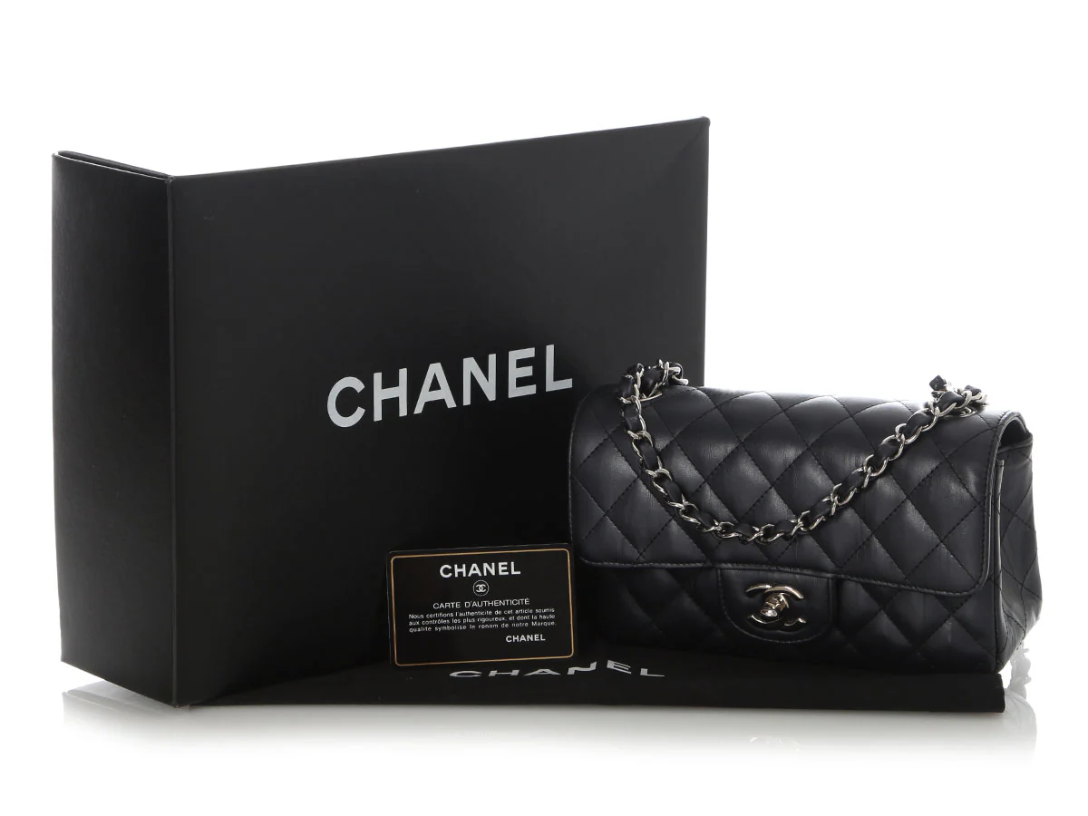 Chanel Mini Black Quilted Calfskin Rectangular Classic - Image 2