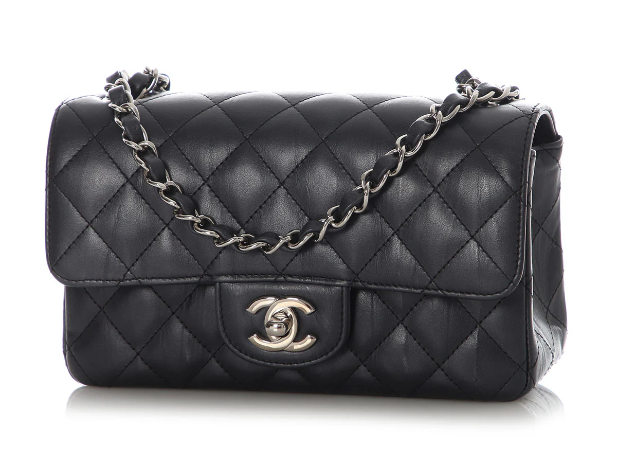 Chanel Mini Black Quilted Calfskin Rectangular Classic - Image 3