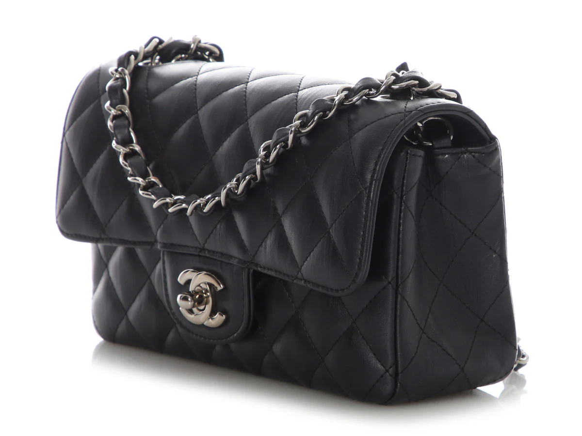 Chanel Mini Black Quilted Calfskin Rectangular Classic - Image 4