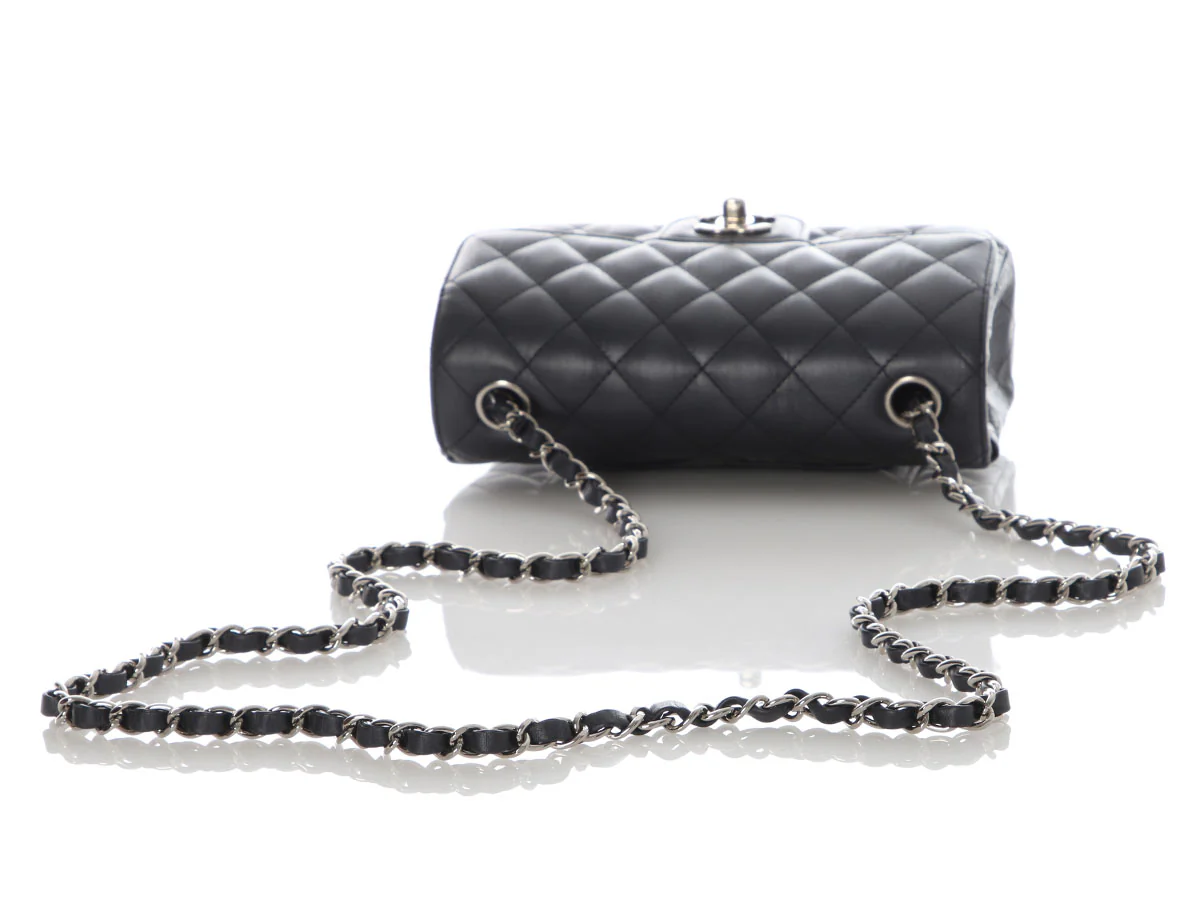 Chanel Mini Black Quilted Calfskin Rectangular Classic - Image 8