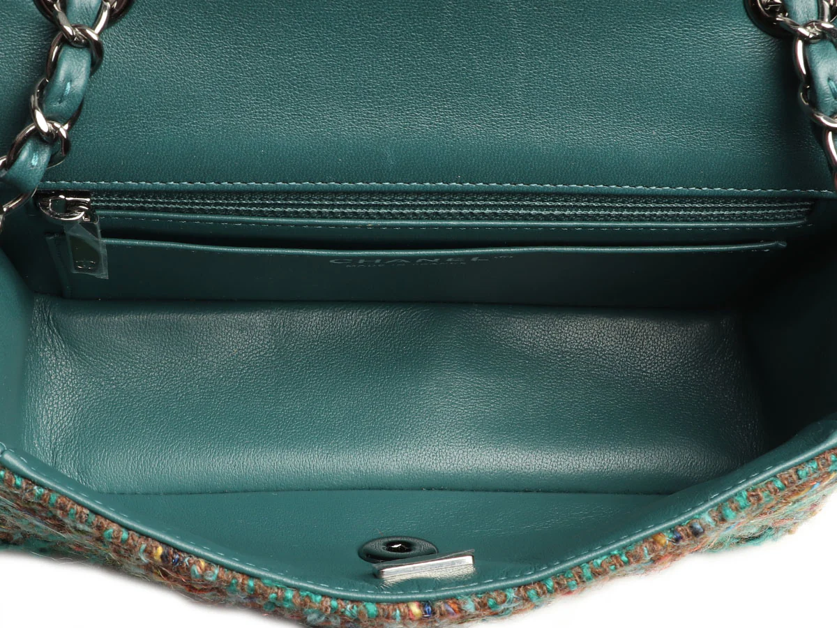 Chanel Mini Green Tweed Classic - Image 10