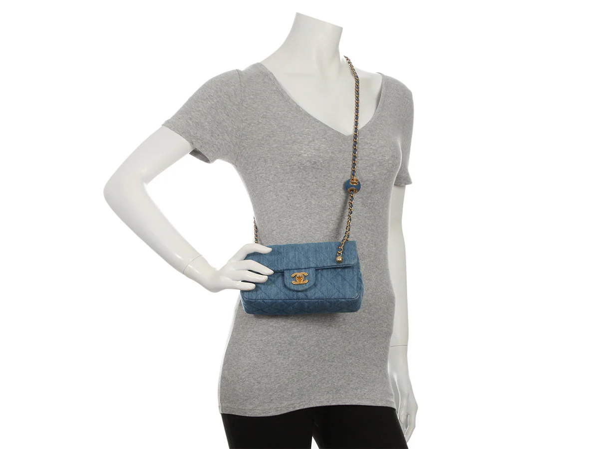 Chanel Mini Quilted Denim Coco Crush - Image 10