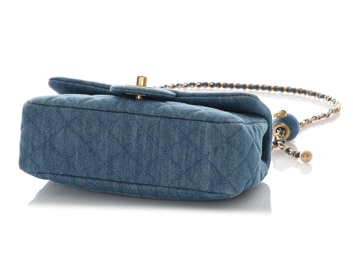 Chanel Mini Quilted Denim Coco Crush - Image 7