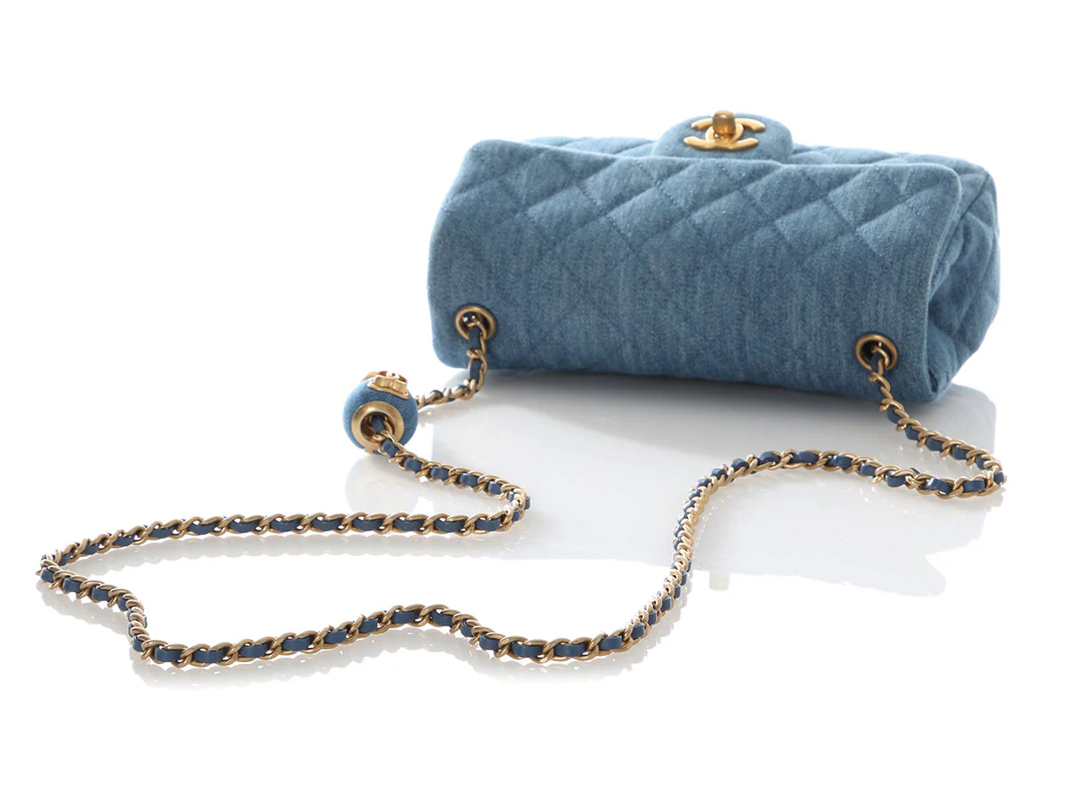 Chanel Mini Quilted Denim Coco Crush - Image 8