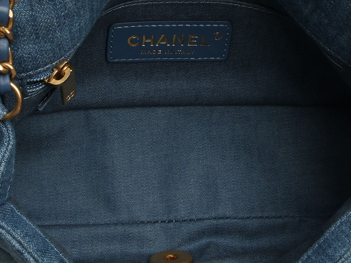 Chanel Mini Quilted Denim Coco Crush - Image 9