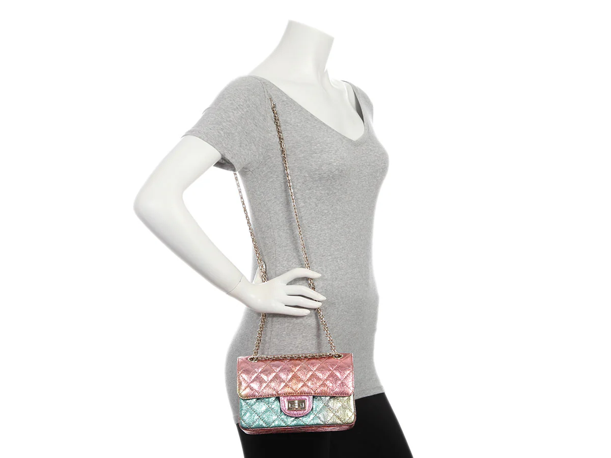 Chanel Mini Rainbow Quilted Metallic Lambskin Reissue - Image 11
