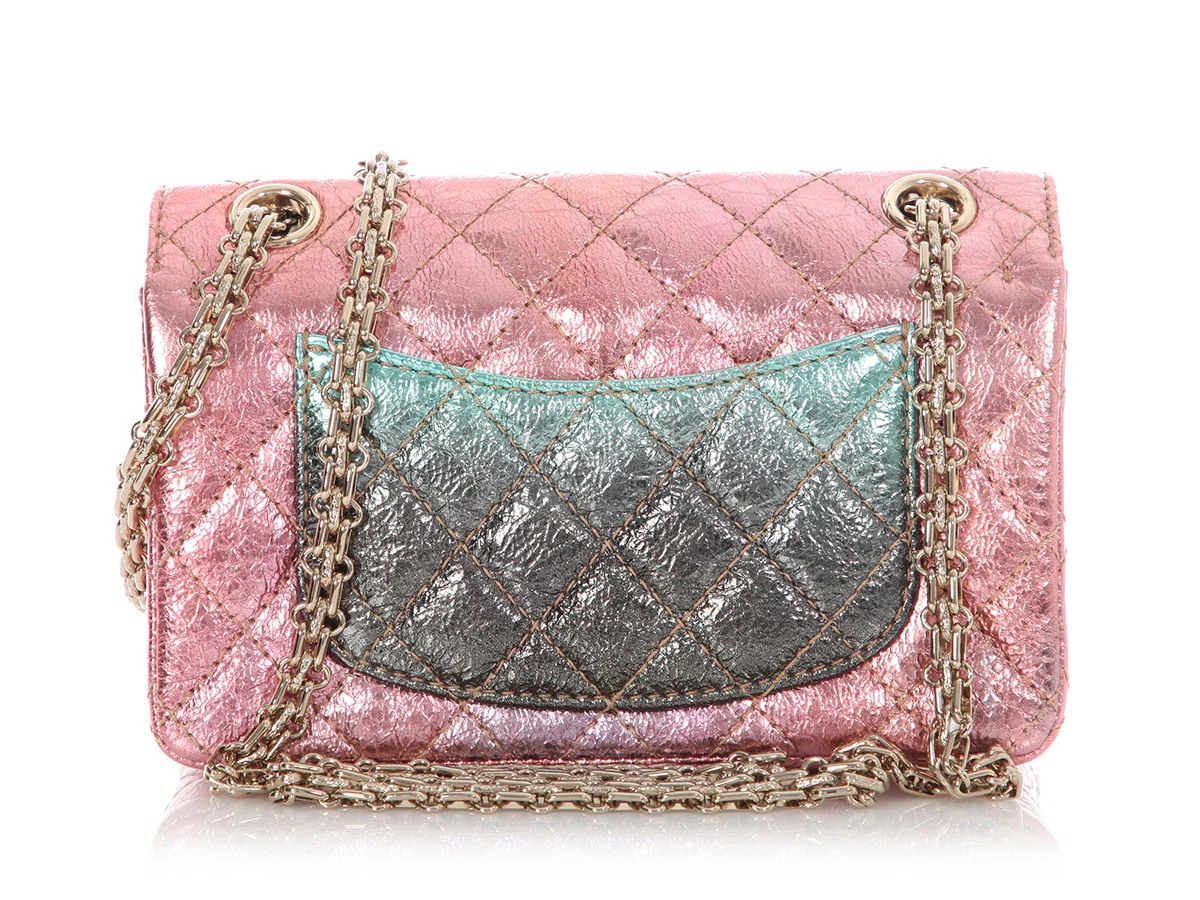 Chanel Mini Rainbow Quilted Metallic Lambskin Reissue - Image 6