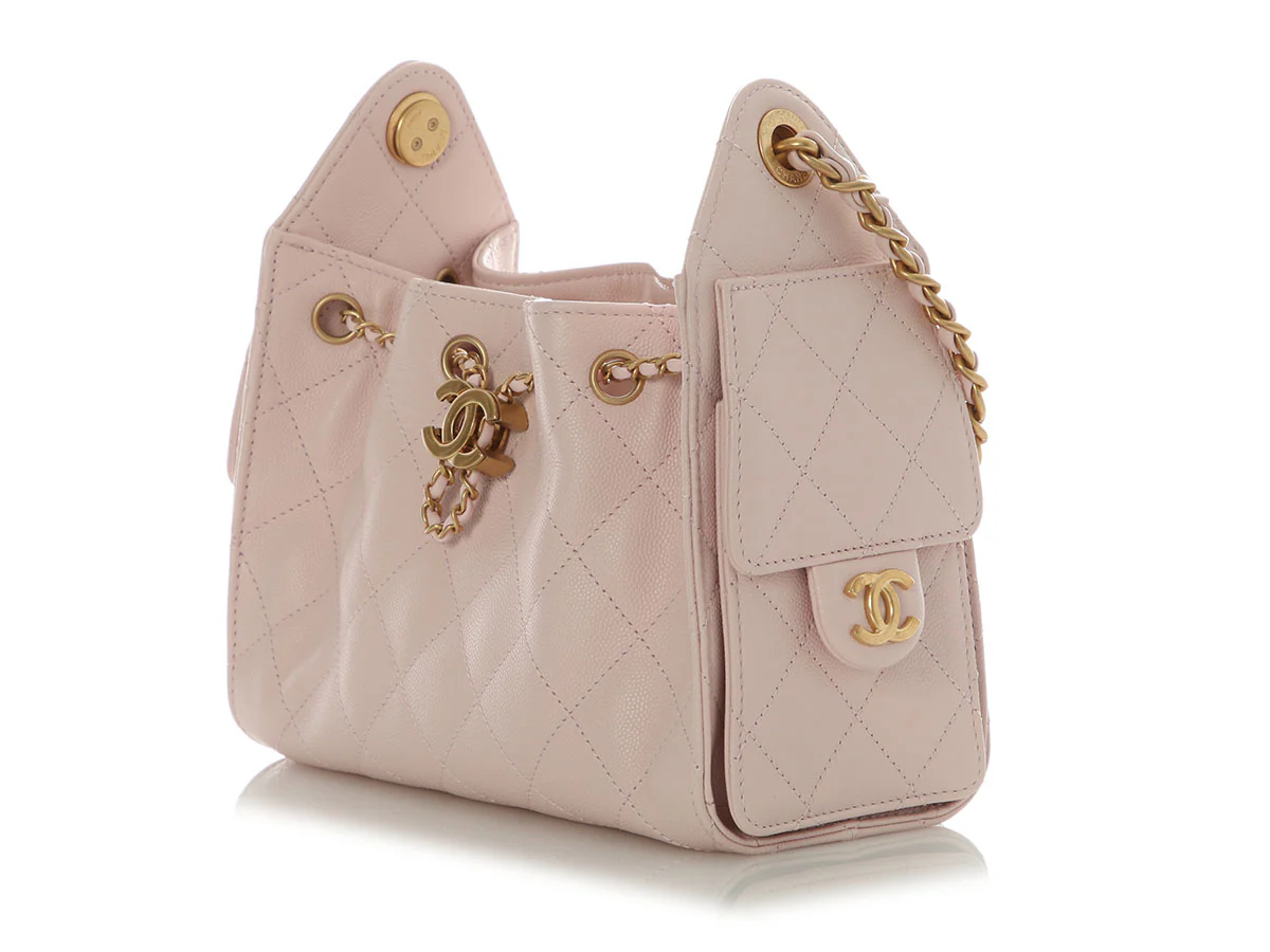 Chanel Mini Rose Clair Caviar 25 Hobo - Image 4