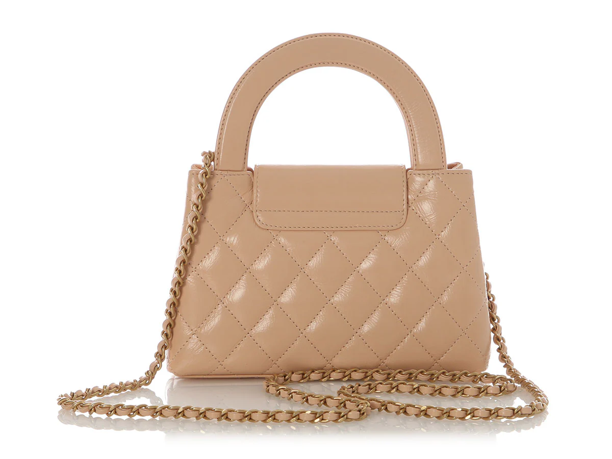 Chanel Nano Beige Quilted Calfskin Kelly Shopper - Image 5