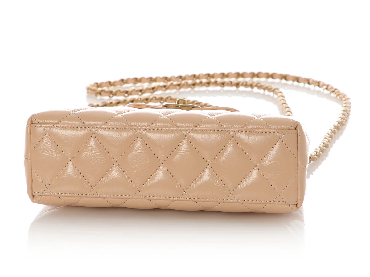 Chanel Nano Beige Quilted Calfskin Kelly Shopper - Image 7