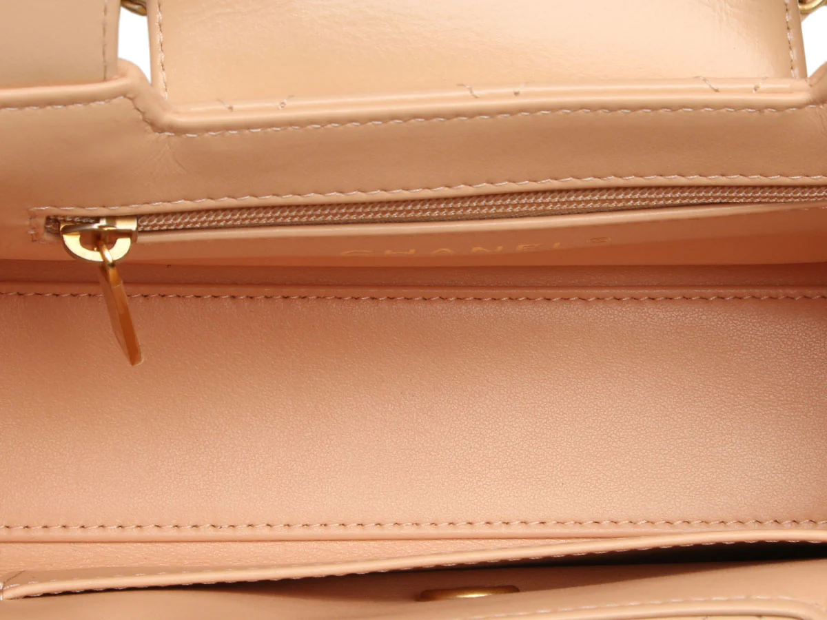 Chanel Nano Beige Quilted Calfskin Kelly Shopper - Image 8