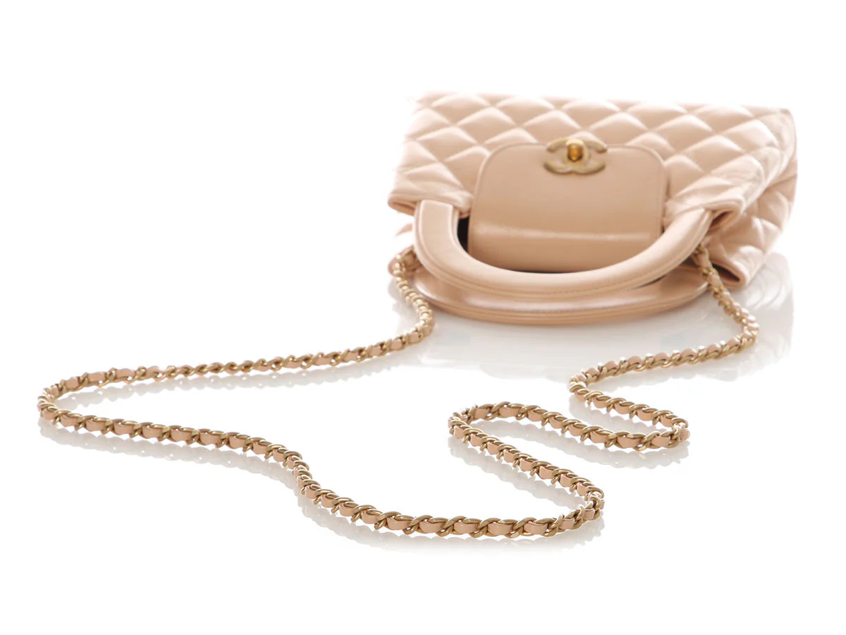 Chanel Nano Beige Quilted Calfskin Kelly Shopper - Image 9