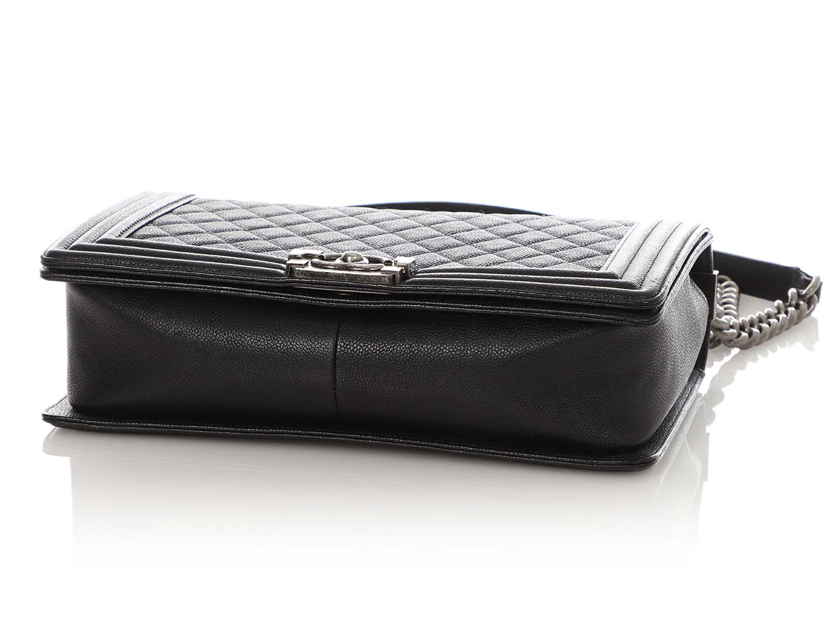 Chanel New Medium Black Quilted Caviar Boy Bag - Image 6