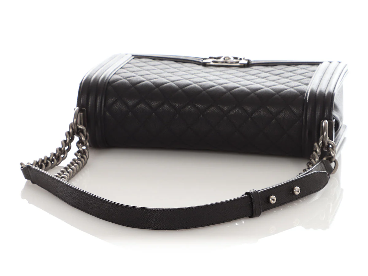 Chanel New Medium Black Quilted Caviar Boy Bag - Image 7