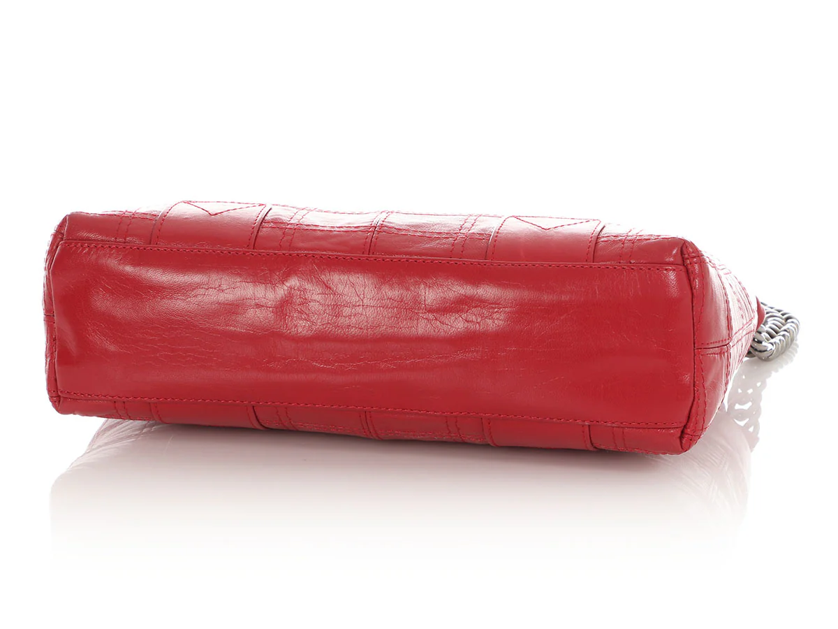 Chanel Red Square-Stitched Lambskin LAX Shoulder Bag - Image 7