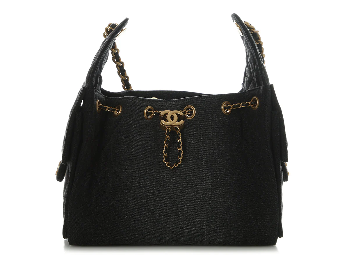 Chanel Small Black Denim 25 Bag