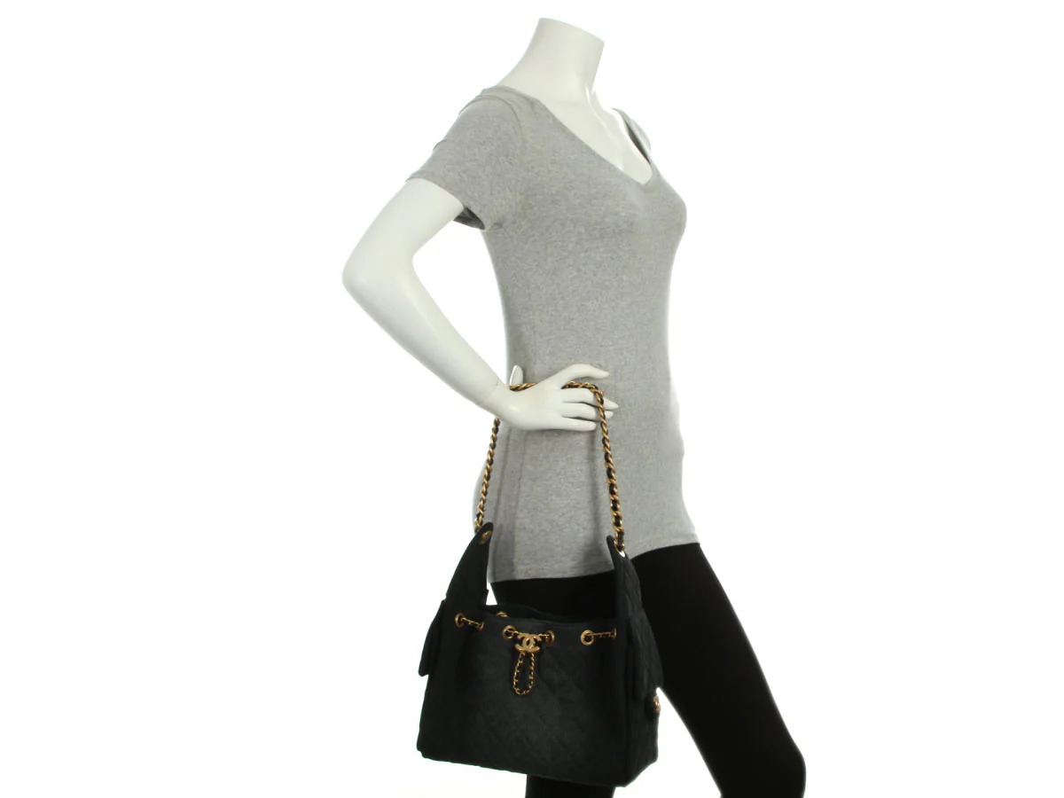 Chanel Small Black Denim 25 Bag - Image 10
