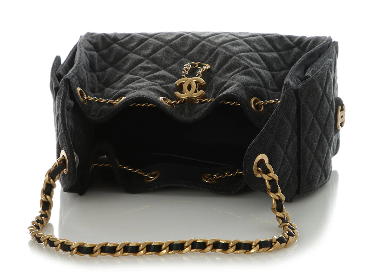 Chanel Small Black Denim 25 Bag - Image 8