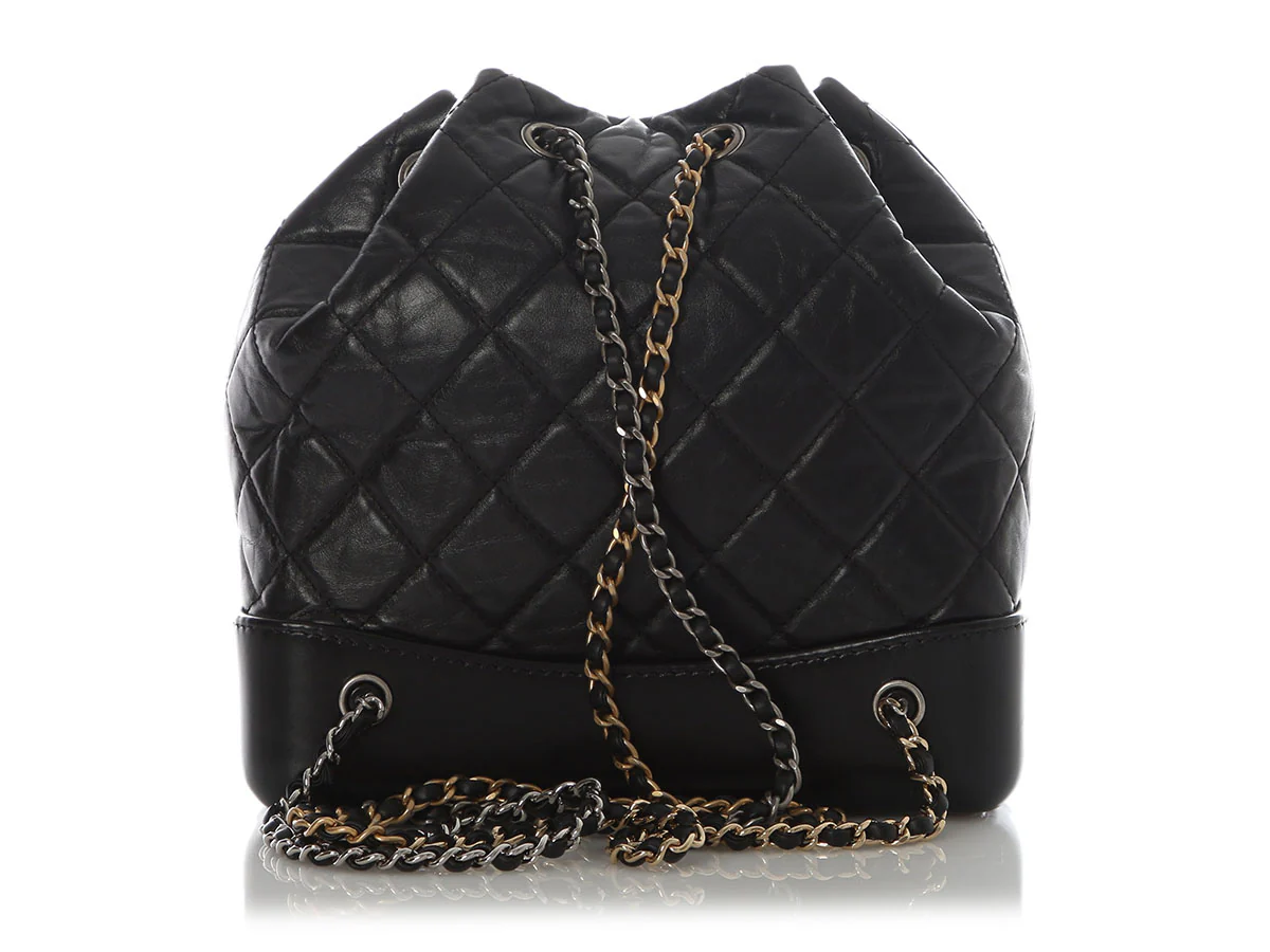 Chanel Small Black Part-Quilted Aged Calfskin Gabrielle Backpack - Image 5