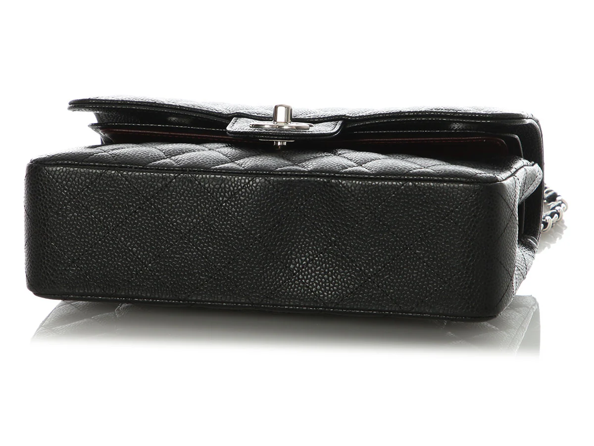 Chanel Small Black Quilted Caviar Classic Double Flap - Image 7