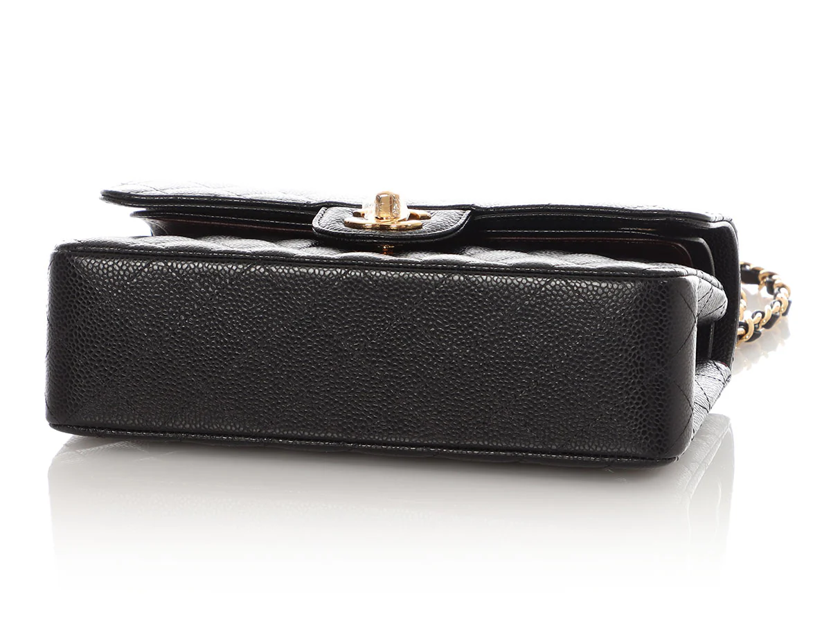 Chanel Small Black Quilted Caviar Classic Double Flap - Image 7