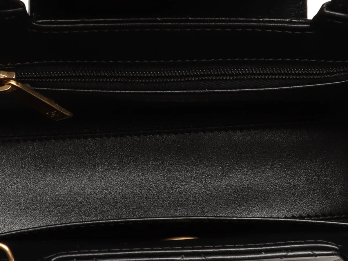 Chanel Small Black Shiny Quilted Calfskin Nano Kelly - Image 9