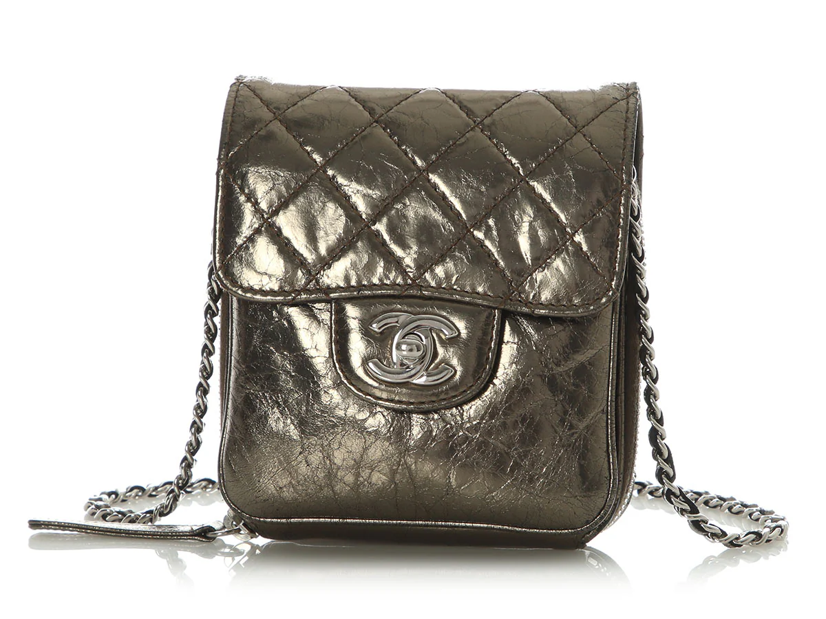 Chanel Small Part-Quilted Metallic Crossbody - Image 2